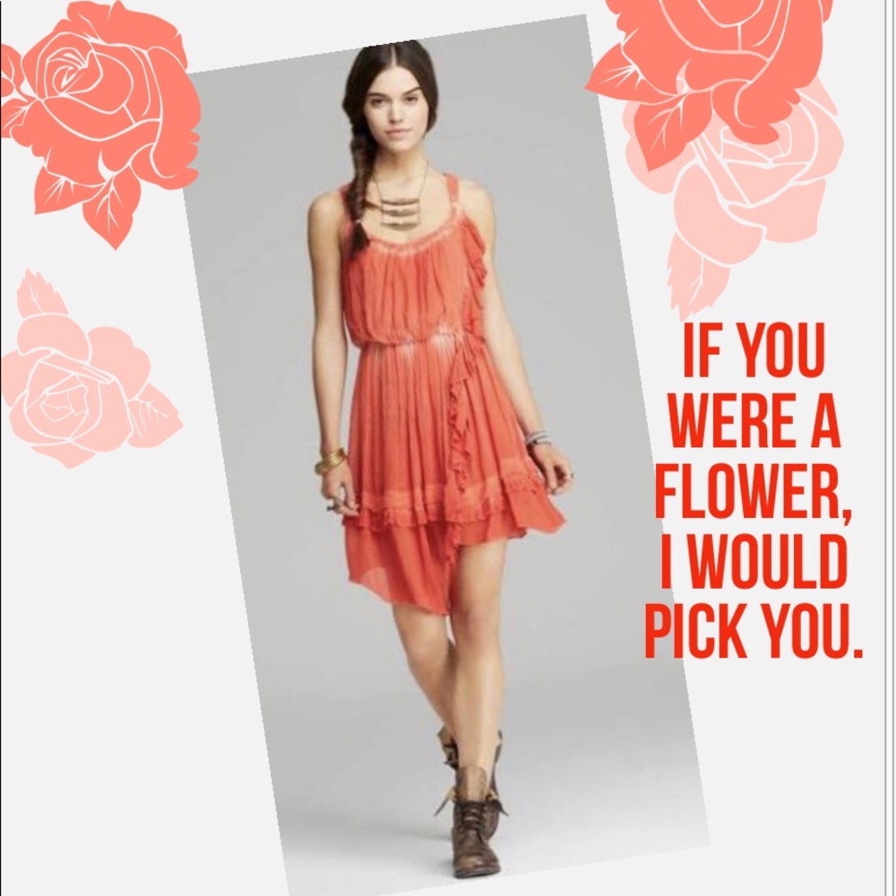 Free People Bohemian Orange Tie Dye